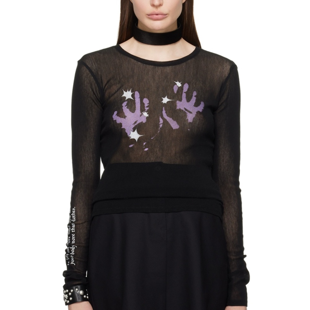 Our Legacy Black and Purple Women's Top lilac hands